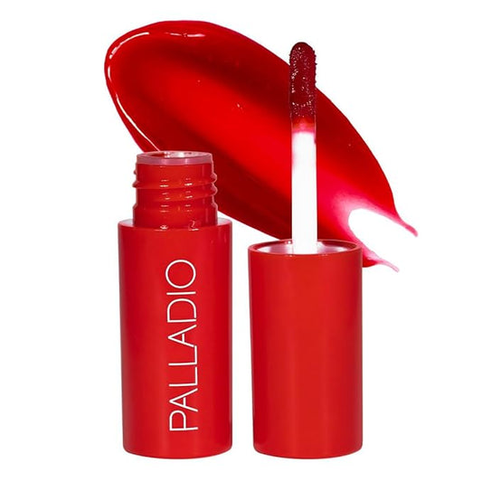 Palladio Jelly Tint, Liquid Stain for Cheeks & Lips, Vivid Color Lip Stain, Lightweight Non-Sticky and Transfer-proof, Natural Finish Makeup, Cherry Rose-VivaGrace Women