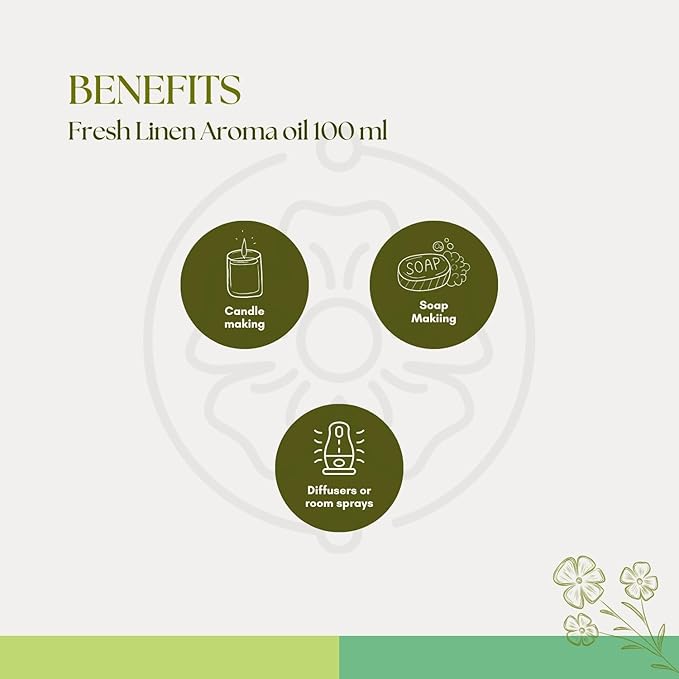 Roots & Above Fresh Linen Aroma Oil 3.38 oz/100ml Perfect for Diffusers, Soap Making, Candles, Lotion, Home Scents, Perfume & Fragrance Oils-VivaGrace Women