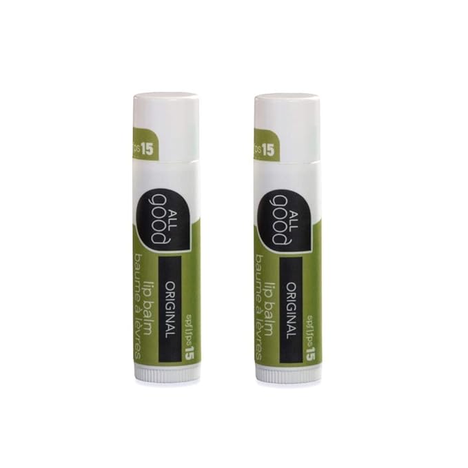 All Good SPF 15 Lip Balm for Soft Smooth Lips - Calendula, Lavender, Olive Oil, Beeswax, Vitamin E | Zinc Oxide Sun Protection (Original)(2-Pack)-VivaGrace Women