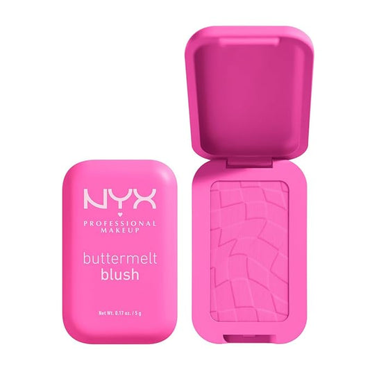 NYX PROFESSIONAL MAKEUP Buttermelt Powder Blush, Fade and Transfer-Resistant Blush, Up to 12HR Make Up Wear, Vegan Formula - My Butta Half-VivaGrace Women