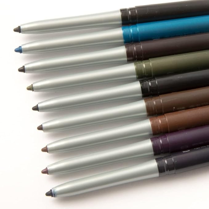 Palladio Retractable Waterproof Eyeliner, Richly Pigmented Color and Creamy, Slip Twist Up Pencil Eye Liner, Smudge Proof Long Lasting Application, All Day Wear, No Sharpener Required, Brownie
