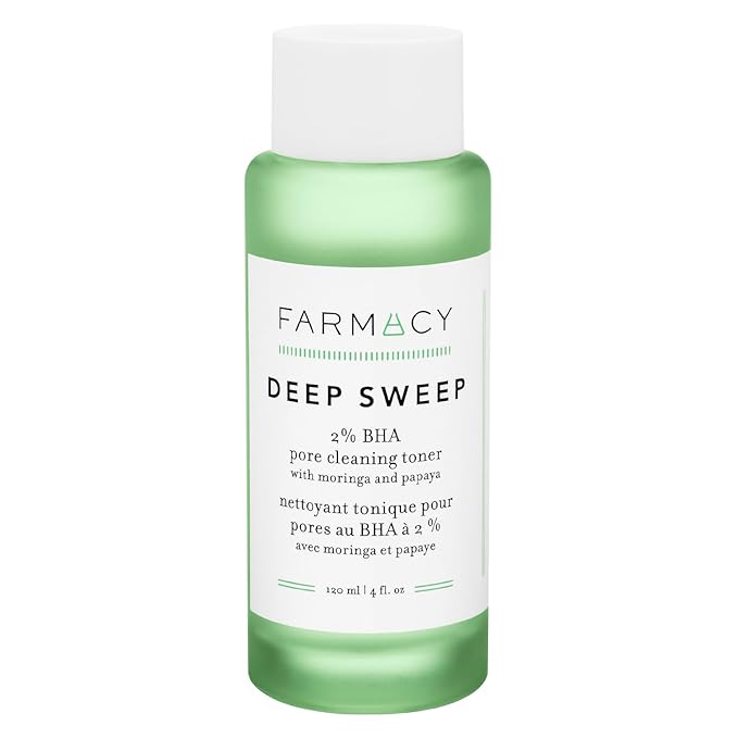 Farmacy 2% Salicylic Acid Toner for Face - Deep Sweep Gentle BHA Exfoliant for Oily Skin - Refines Texture with Papaya Enzymes & Moringa Water for a Healthy-Looking Complexion (100ml)-VivaGrace Women