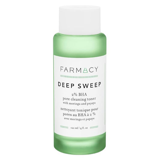 Farmacy 2% Salicylic Acid Toner for Face - Deep Sweep Gentle BHA Exfoliant for Oily Skin - Refines Texture with Papaya Enzymes & Moringa Water for a Healthy-Looking Complexion (100ml)-VivaGrace Women