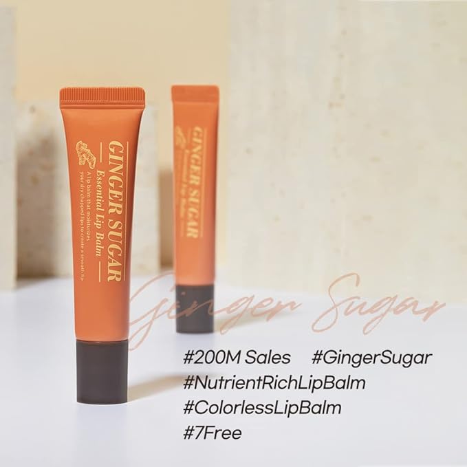 ETUDE Ginger Sugar Essential Lip Treatment 15ml | Gentle Korean Lip Skin Care| Smooth and Moist Lips| Natural Ingredients Nourish & Hydrate Ginger, Sugar, Shea Butter Give Moisturizing Relaxing Effect-VivaGrace Women