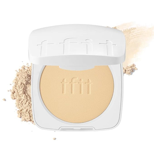 Finish Setting Pact - Blurs Pore & Fine Lines, Long-wearing, Matte Finish, Ideal for Oily Skin, Korean Makeup, 0.14 Oz. (03 Sand Beige, 0.14 Oz.)-VivaGrace Women