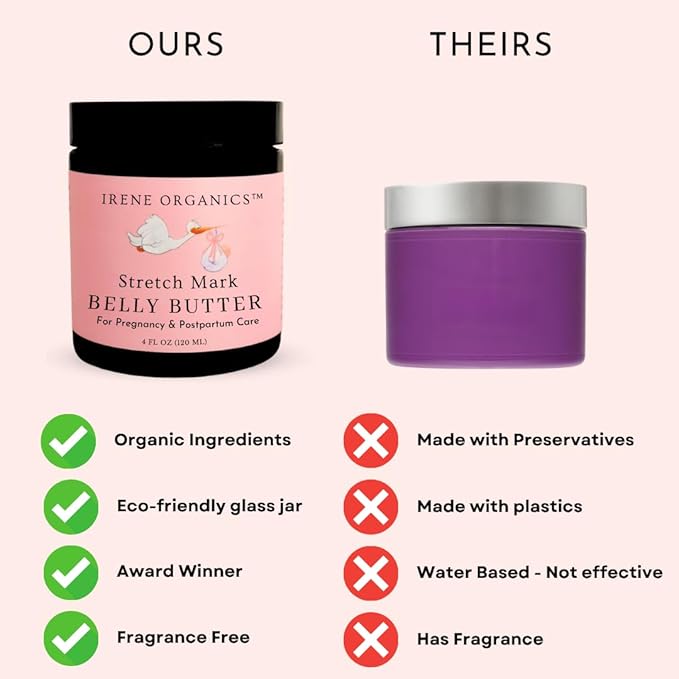 Organic Belly Butter for Pregnancy Stretch Mark Prevention and Treatment Award Winning Anti Stretch Mark Tummy Balm For Pregnancy and Postpartum 8oz - Hydrating Bump Cream-VivaGrace Women