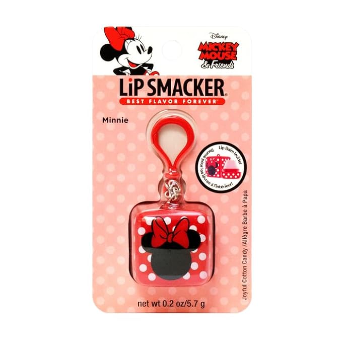 Lip Smacker Disney Minnie Mouse Cube Flavored Lip Balm, Minnie Joyful Cotton Candy, Clear, For Kids-VivaGrace Women