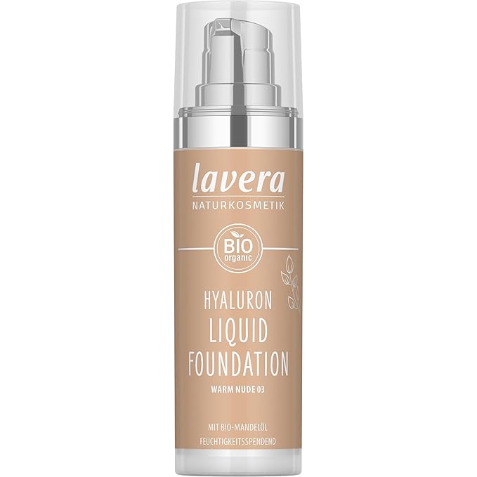lavera Hyaluron Liquid Foundation - Warm Nude 03 - Foundation Make Up with Hyaluron & Almond Oil for a Flawless Complexion - Face Make Up - PETA Certified - Vegan - Made in Germany - 1 Fl Oz-VivaGrace Women