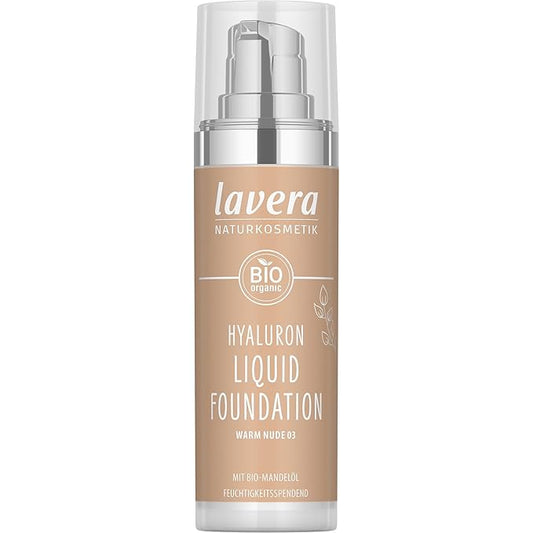 lavera Hyaluron Liquid Foundation - Warm Nude 03 - Foundation Make Up with Hyaluron & Almond Oil for a Flawless Complexion - Face Make Up - PETA Certified - Vegan - Made in Germany - 1 Fl Oz-VivaGrace Women