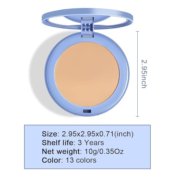 evpct Kaely Oil Control Pressed Face Powder, Get Smooth Flawless Fine Lines and Lightweight Finishing Foundation, Control Shine Long Lasting Waterproof Face Setting Powder Cosmetic, 03 Pure Beige-VivaGrace Women