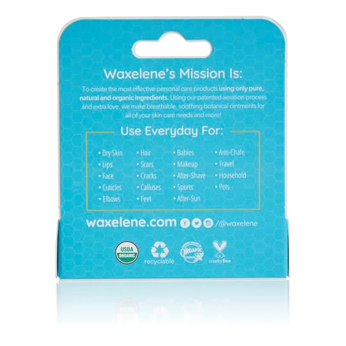 Waxelene Original Lip Tube 3 Piece, Best Lip Balm Ever Organic Calming Multipurpose Ointment Baby Eczema Dry Sensitive Skin Body Hand Face Moisturizer-VivaGrace Women