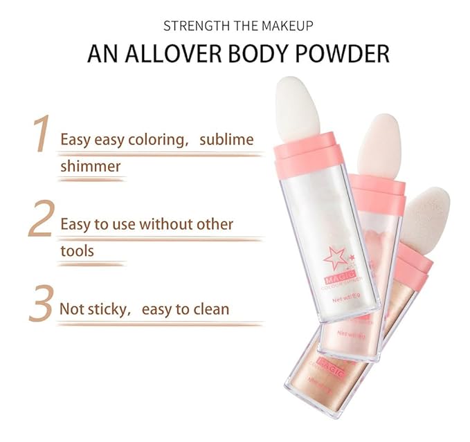 Highlighter Makeup Glitter Powder, Body Brightens the Natural Three-dimensional Face Blusher Patting Powder Highlighter.(04#Green)