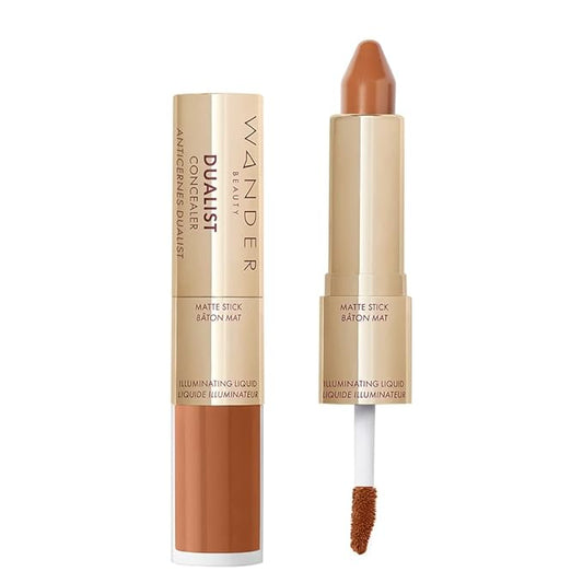 Wander Beauty Dualist Matte and Illuminating Concealer Makeup - Rich Deep - Dual-Ended Matte Concealer Stick + Liquid Concealer - Full Coverage Concealer Brightens & Hydrates Under Eyes - 0.28 fl oz-VivaGrace Women