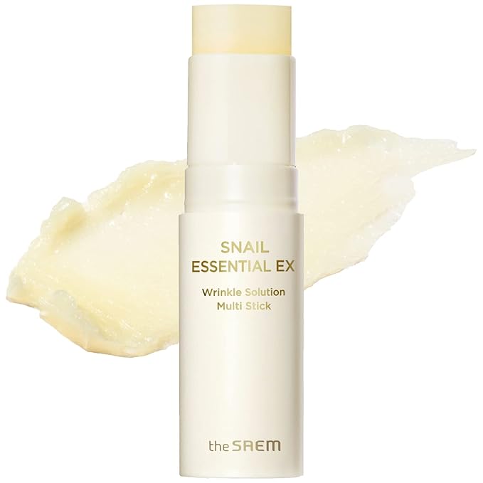 THESAEM Snail Essential EX Wrinkle Solution Multi-Purpose Balm Stick – Anti Aging & Moisturizing – Face & Eye Treatment – With Snail Collagen & Honey for Moist Glow, 0.4oz.-VivaGrace Women