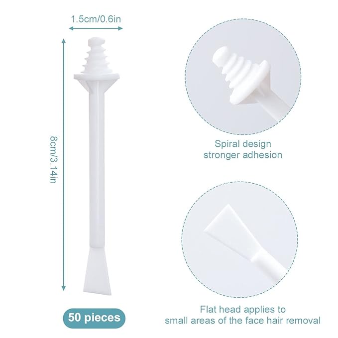 Plastic Wax Applicator Sticks and Disposable Spatulas - 50 Pieces for Nostril Cleaning, Nose Hair Removal, and Waxing-VivaGrace Women