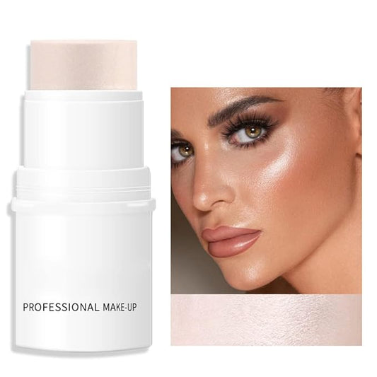 White Highlighter Makeup Stick, White Highlighter Stick Long Lasting Smooth Cheek Highlighter Pencil Makeup Waterproof Cream Make up Highlighter for Face-VivaGrace Women