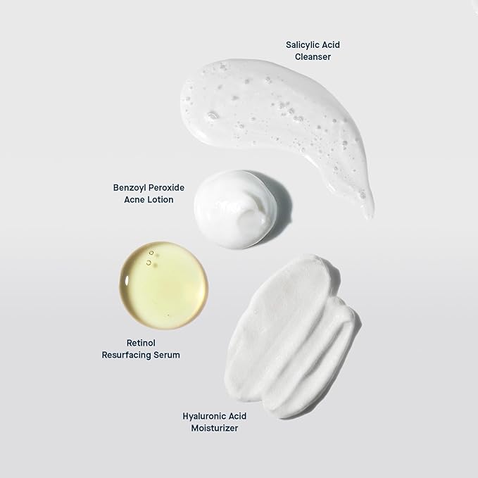 SLMD Skincare by Dr. Pimple Popper - 30-Day Acne System - 4-pc Kit - 3 Steps, 2x per Day Full Routine to Treat and Prevent All Stages of Acne-VivaGrace Women