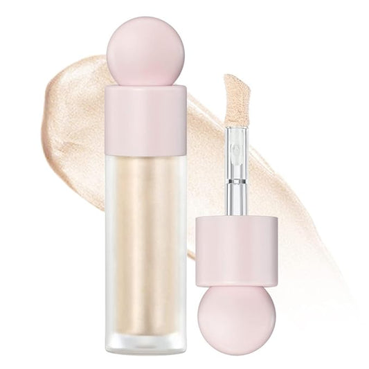 Liquid Highlighter Natural Glow For Face & Body, Waterproof Moisturizing Light Liquid Luminizer For Long Lasting Shimmer, Contour Highlighter Stick Easy to Apply with Cushion Applicator-VivaGrace Women