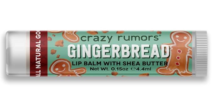 Crazy Rumors Gingerbread Lip Balm. 100% Natural, Vegan, Plant-Based, Made in USA (1-Pack)-VivaGrace Women