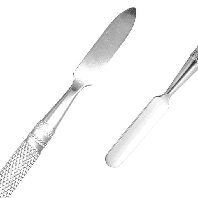 2 Pack Professional Makeup Palette, 2 Types Pro Lady Stainless Steel Cosmetic Artist Spatula with Spatula Tool for Mixing Foundation-VivaGrace Women