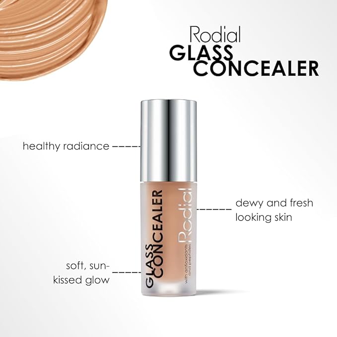Rodial Glass Concealer Shade 4 - Luminous, Full-Coverage Cream with Peptides and Antioxidants for Flawless Skin, 0.1 fl. oz.-VivaGrace Women