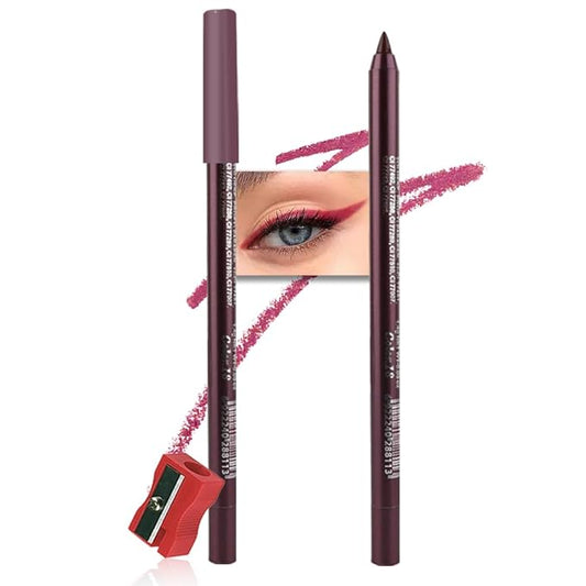 evpct Plum Purple Gel Eyeliner Pencil for Women Waterline Waterproof Smudge Proof Eye Makeup Liners, Purple Mascara Eye Liner Gel Liner Eyeliner with Sharpener delineador de ojos contra el agua 18