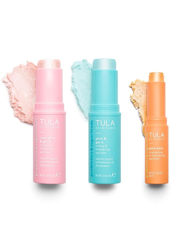TULA Skin Care Eye Balm Extravaganza - Dark Circle Under Eye Treatment, Instantly Hydrate and Brighten Undereye Area & Leave the Ultimate Glow, 3-Piece Kit-VivaGrace Women