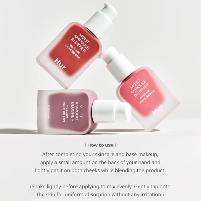 Moist Ampoule Blusher, Buildable Water-based Formula, Infused with over 50% moisture essence, no tackiness, long-lasting moisture, weightless feel (02 Deep Plum, 20ml)-VivaGrace Women