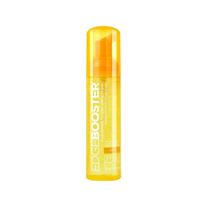 Style Factor EDGE BOOSTER Extra Strength Setting Mousse – Frizz Control, Extra Volume, and Conditioning – 2.5oz Citrine Mousse for Curly Hair-VivaGrace Women