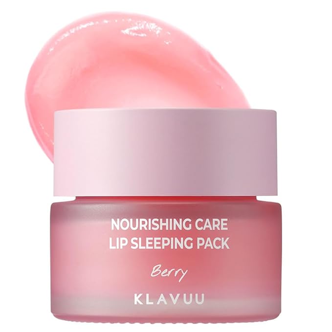 Klavuu Nourishing Care Lip Sleeping Pack - Lip Mask for Exfoliating & Nourishing Lip Treatment Balm for Dry Lips - Natural Moisturizing Lip Oil with - Lip Balm to Repair & Protect Lips 0.7oz (Berry)-VivaGrace Women