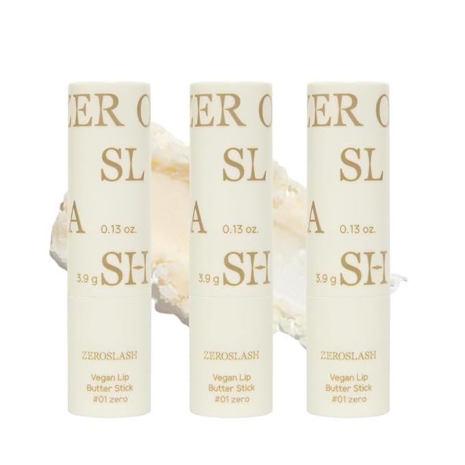 Zeroslash Vegan Lip Butter Stick with Shea Butter & Squalane 0.13oz – Hydrating Lip Balm for Dry, Chapped Lips | Plant-Based Lip Care with 6 Natural Oils | Overnight Lip Mask | Pack of 3-VivaGrace Women