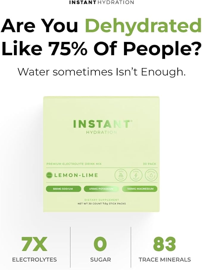 Instant Hydration Electrolytes Powder Packets - Lemon Lime Drink Mix - Zero Sugar - Keto, Vegan, Gluten-Free, Non-GMO - Boost Recovery, Brain Health, Muscle & Tissue Support- 30 Sticks-VivaGrace Women