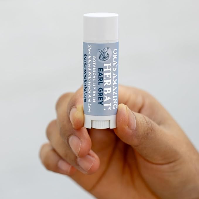 Natural Earl Grey Lip Balm, Bergamot Essential Oils Paraben Free, Healthy Lip Balm For Dry Cracked Lips 2 Pak With Organic Coconut Oil No Synthetic Fragrance Made In USA Ora's Amazing Herbal 2 Pak-VivaGrace Women