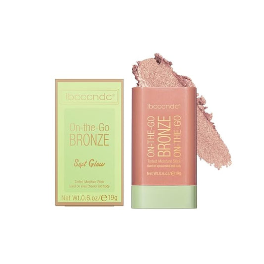 Multi-Use Makeup Bronzer Stick for Effortless Glow - Hydrating Solid Moisturizer with Natural Bronze Tint for Eyes, Lips & Cheeks (#2 Soft Glow)-VivaGrace Women