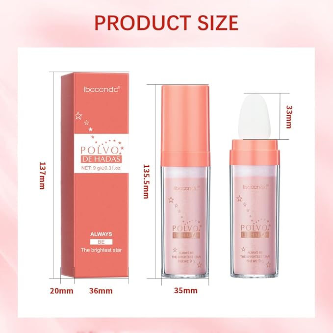 Highlight Polvo De Hadas, Fairy Highlighter Powder, Brightening Whole Body, Natural Three-Dimensional Face Contouring Clavicle Pat Powder, Highlighter Makeup-VivaGrace Women