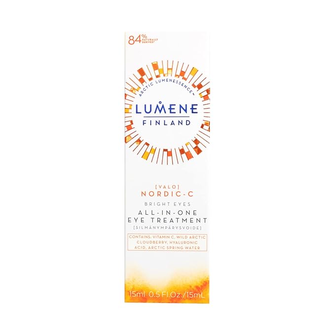 Lumene Bright Eyes All-In-One Eye Treatment - Eye Cream for Dark Circles and Puffiness - Hydrating Eye Cream with Vitamin C + Hyaluronic Acid - Fragrance-Free + Vegan (15mL)-VivaGrace Women
