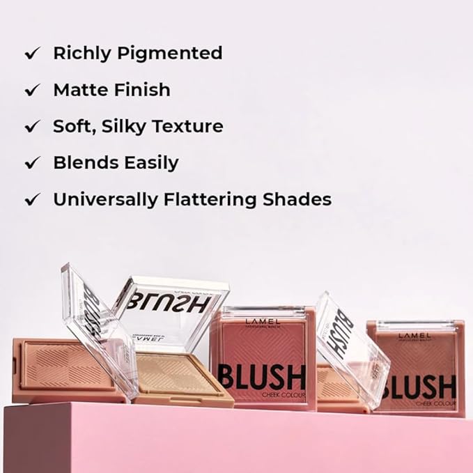 Lamel Blush Cheek Taupe Color Mini - Natural, Lightweight, Smooth, Blendable Powder - Shading & Contouring - 4 Universal Shades Powder Blush - Cruelty Free - № 404 (Taupe) - 3.8g / 0.13-VivaGrace Women