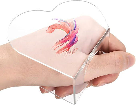 2 Pcs Clear Acrylic Nail Art Palettes Heart Shaped Nail Painting Plate Makeup Hand Palette Professional Cosmetic Mixing Palette for Beauty Salon-VivaGrace Women