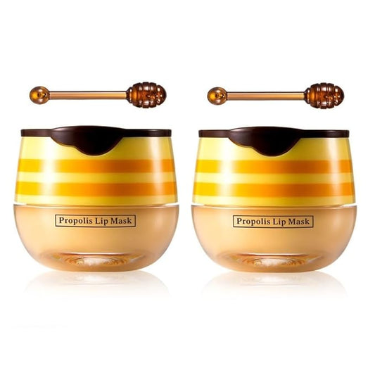 2 Pcs Honey Pot Lip Balm, Moisturizing Restors Moisture Bee Lip Mask for Dry Lips Lip Mask.(Honey)-VivaGrace Women