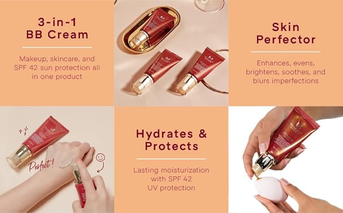 MISSHA M PERFECT COVER BB CREAM No.23 Natural Beige for Light with Neutral Skin Tone SPF 42 PA+++1.69 oz & M BB Boomer 40ml -Lightweight, Multi-Function, High Coverage-VivaGrace Women