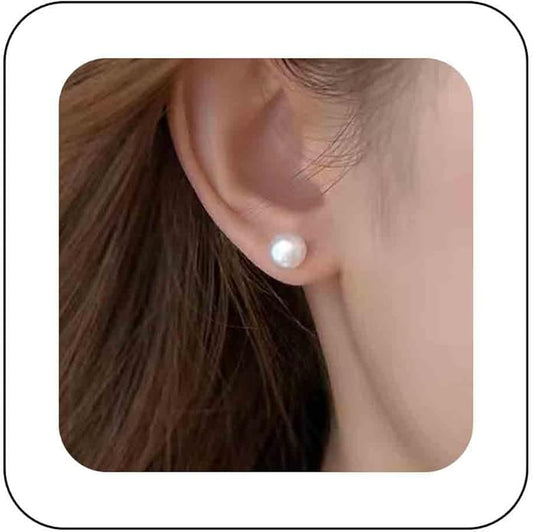 Boho Pearl Studs Earrings Tiny Pearl Earrings Minimalist Earrings Pearl Simple Studs Jewelry for Women Bridesmaid Gifts-VivaGrace Women