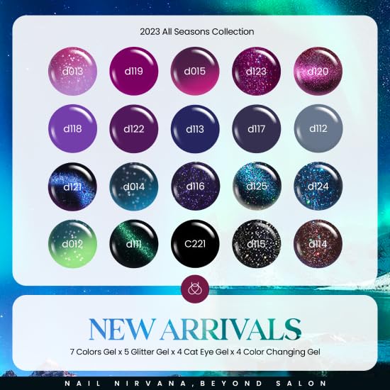 Beetles Cat Eye Gel Polish Set - 24Pcs 20 Colors Glitter Dark Color Changing Gel Nail Polish Kit with Base Gel Glossy Matte Top Coat Soak off UV DIY Nail Art Salon Ombre Black Nails Gift-VivaGrace Women