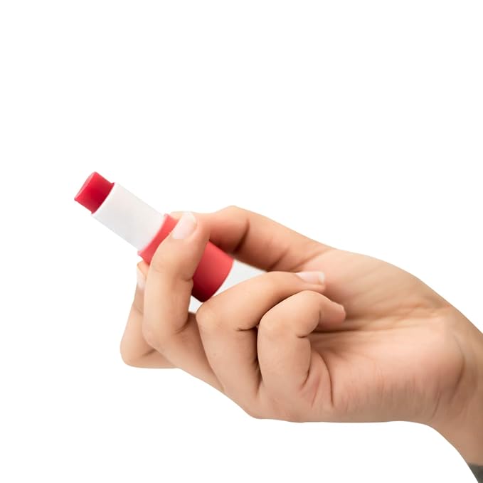 Omorfee 100% Organic Tinted Lip Balm Stick Treatment, Natural Lip Tint Gloss, Long Lasting Rose Lip Tint, Strawberry Flavor, Beetroot & Cocoa Butter, Pink Red Color, Moisturizing Lip Balm - 6g/0.21Oz-VivaGrace Women