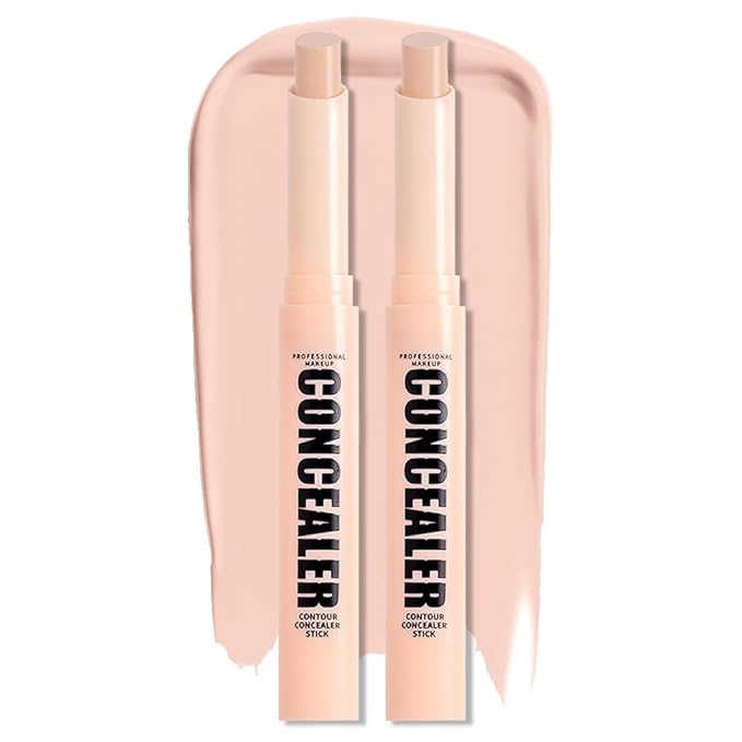 Kaely 2Pcs PROFESSIONAL MAKEUP Correcting Concealer Stick,Medium Coverage Concealer Crayon,under Eye Brightener Concealer for Dark Circles,corrector de ojeras,Lightweight,Vegan,03 LIGHT PINK-VivaGrace Women