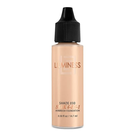 Luminess Air Silk 4-In-1 Airbrush Foundation- Foundation, Shade 030 (.5 Fl Oz) - Sheer to Medium Coverage - Anti-Aging Formula Hydrates and Moisturizes - Professional Makeup Kit for Cordless Air Brush-VivaGrace Women