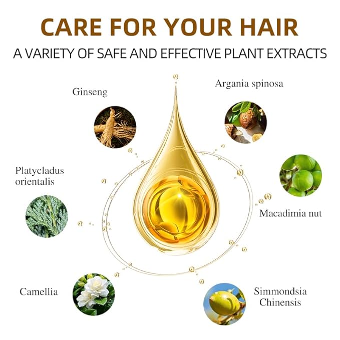 Hair Dye Shampoo 3 in 1 for Gray Hair Coverage,Argan nut Natural Shampoo Hair Dye for Women & Men/Ammonia-Free 500ml(Linen)-VivaGrace Women