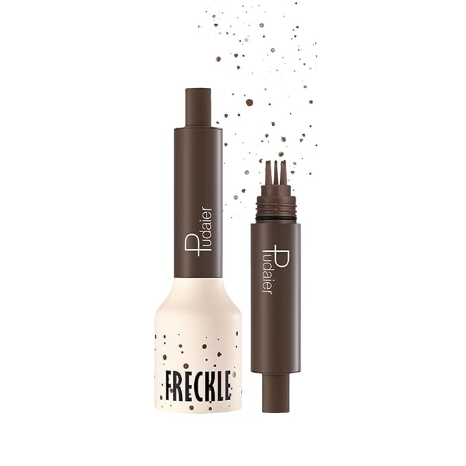 Freckle Stamp,Faux Freckle Stamp,Quick Dry Fake Freckles Pen,Waterproof Long Lasting Natural Vivid Faux Freckles Pen,Get Sun-Kissed Stars Makeup in One Press,5-Dot Design,03.Coffee.-VivaGrace Women