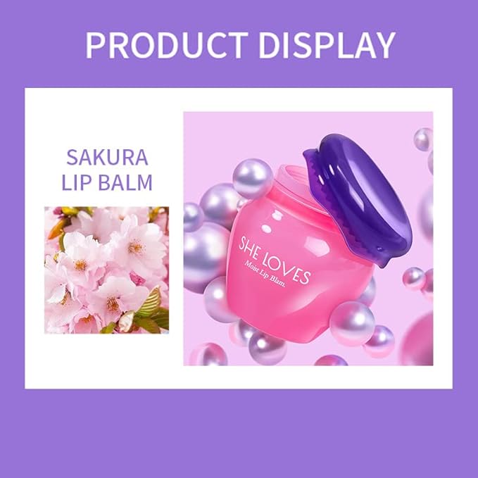 Lip Mask Overnight Lip Sleeping Masks Honey Lip Balm, Fade Lip Lines Bee Lip Balm Honey & Sakura Day and Night Repair Lip Sleeping Masks Honey Lip Balm (Sakura (Night))-VivaGrace Women