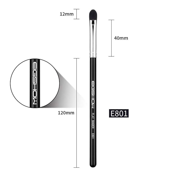 Professional Shader Eyeshadow Brush, EIGSHOW Flat Tapered Blending Brush with Dense Soft Bristles for Eye Shadow Application, for Cream Powder (E801)-VivaGrace Women