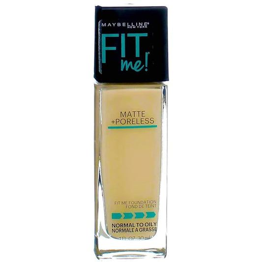 Maybelline New York Fit Me! Matte + Poreless Foundation, Porcelain [110] 1 oz (Pack of 3)-VivaGrace Women